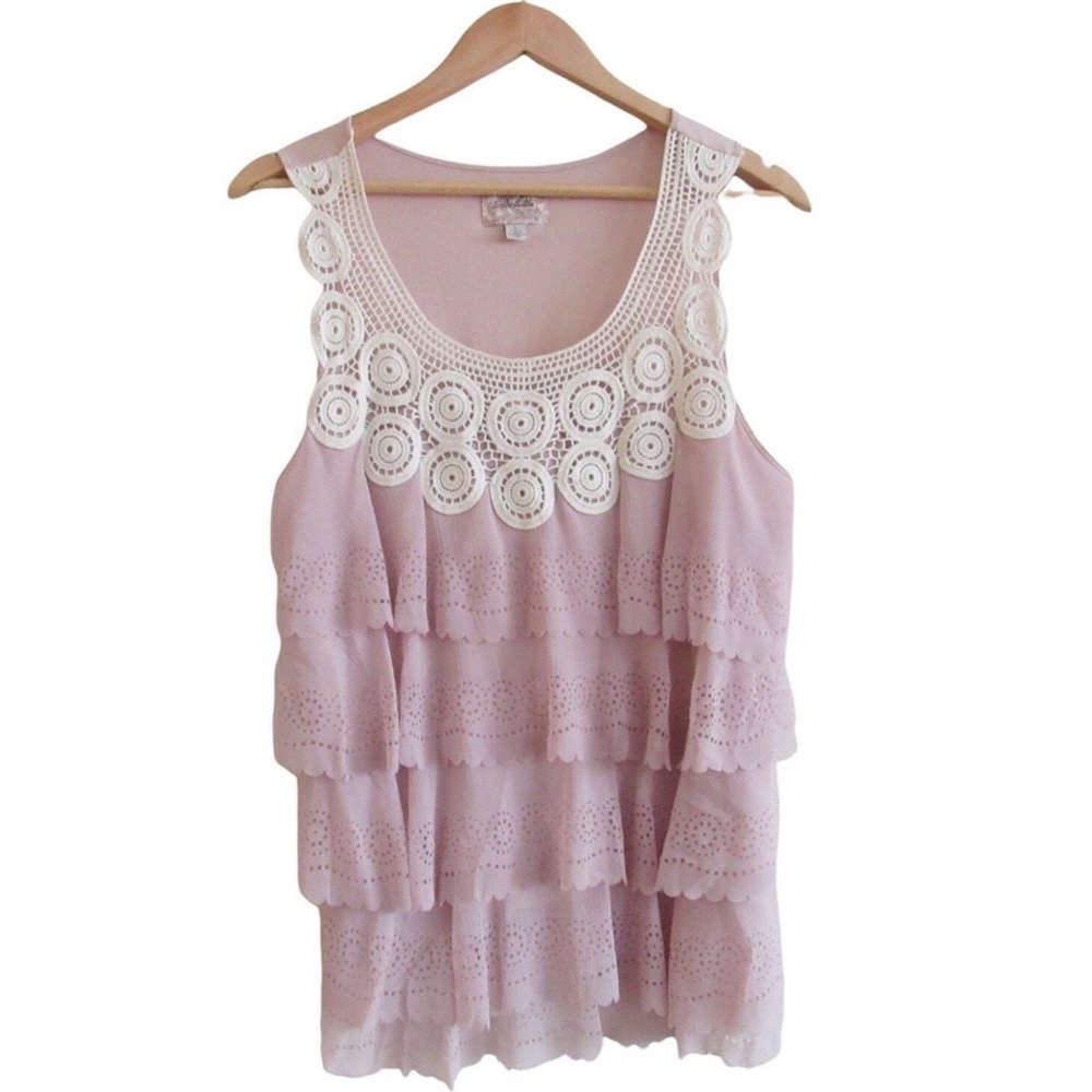 LAST CHANCE Anthro Deletta Crochet Ruffled Top